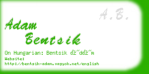 adam bentsik business card